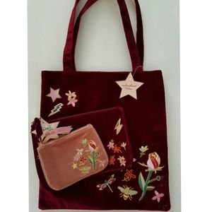 ❤Velvet Medium Tote Bag & pouches bundle